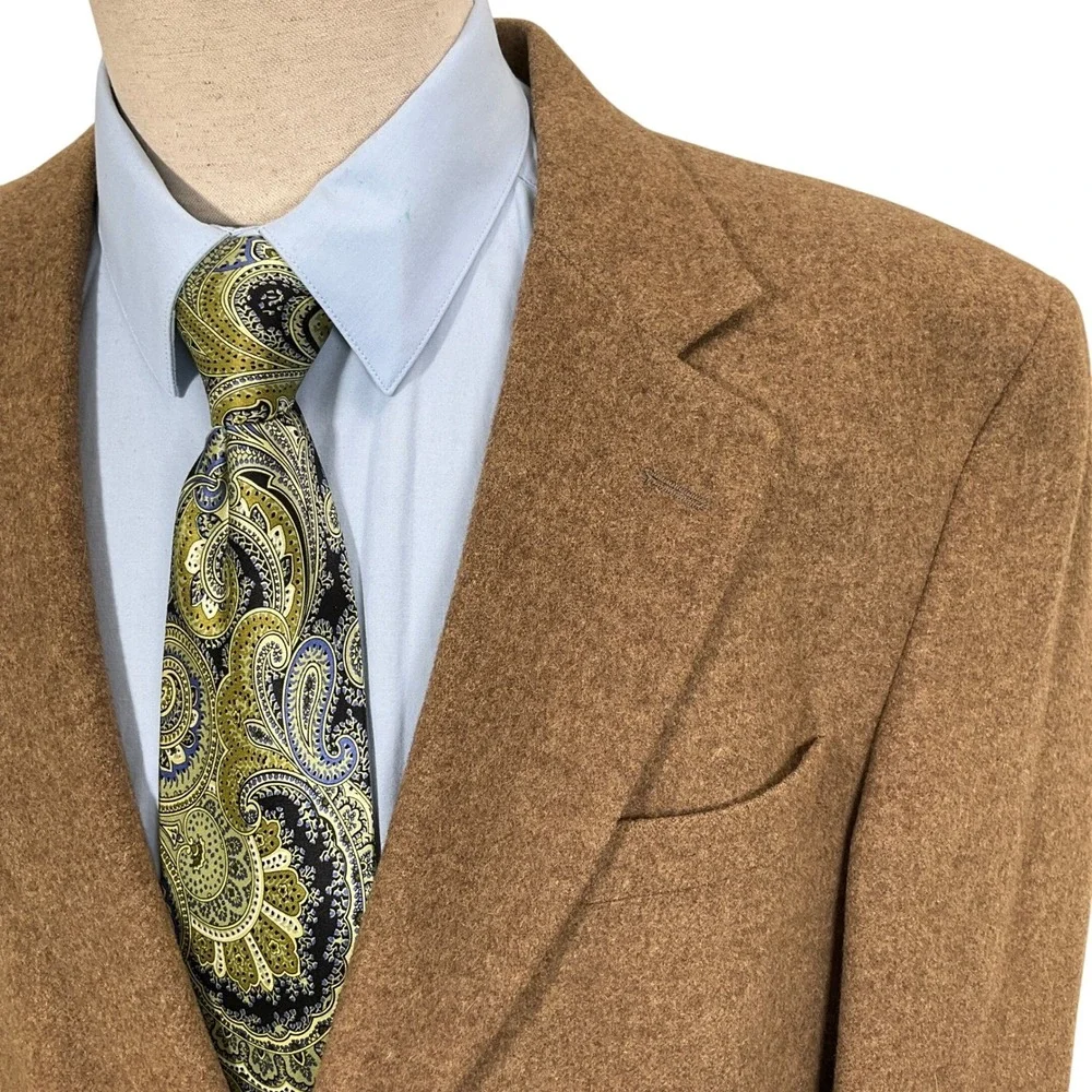 Jos A Bank Blazer Men 43L Tan Camel‎ Hair Luxury Classic Career Neutral VTG